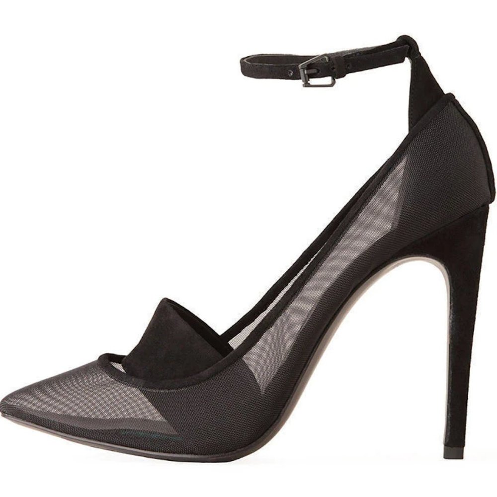 ALEXANDER WANG Sabine Pump Black Mesh & Suede 38.5